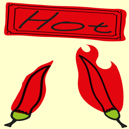 Vector illustration pop art style with hot pepper.のイラスト素材