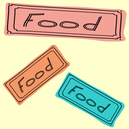 Vector illustration pop art style with food.のイラスト素材