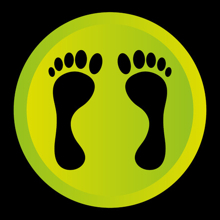 black foot logo on green circle backgroundのイラスト素材