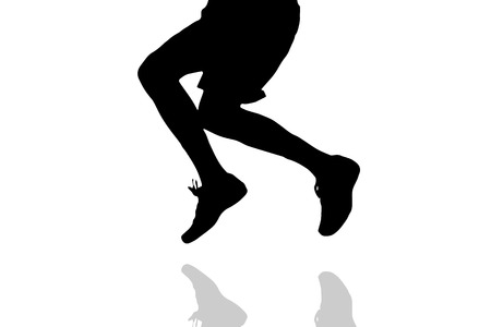 Vector silhouette of male feet on a white background.のイラスト素材