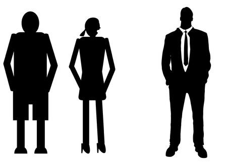 funny silhouette icon dolls and successful manのイラスト素材