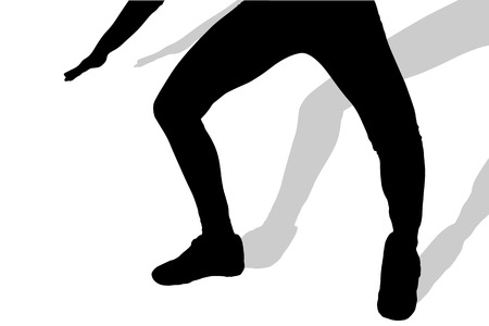 Vector silhouette of female feet on a white background.のイラスト素材