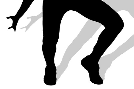 Vector silhouette of female feet on a white background.のイラスト素材