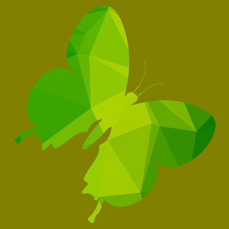 Color vector illustration butterfly low poly style.のイラスト素材
