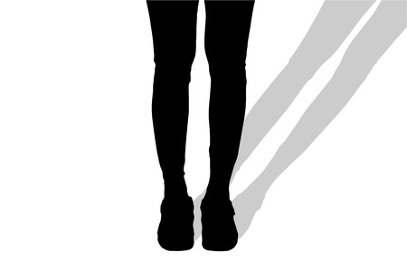 Vector silhouette of female feet on a white background.のイラスト素材