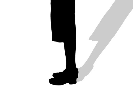 Vector silhouette of female feet on a white background.のイラスト素材