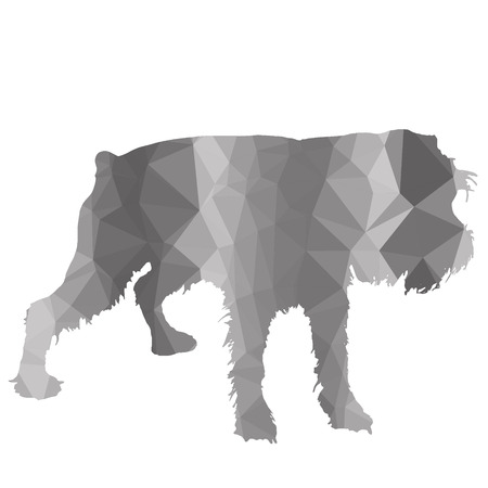 low poly silhouette dog on a white backgroundのイラスト素材