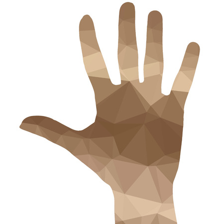 Low poly silhouette hand on white background.のイラスト素材