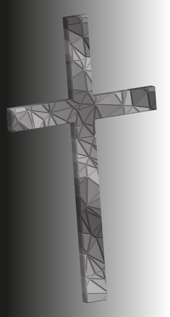 3d low poly crucifix on a colored backgroundのイラスト素材