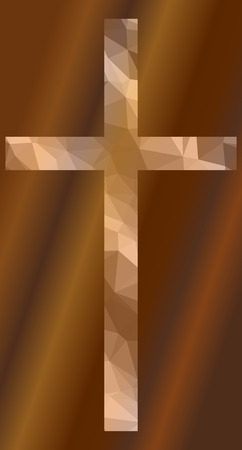 low poly crucifix on a colored backgroundのイラスト素材