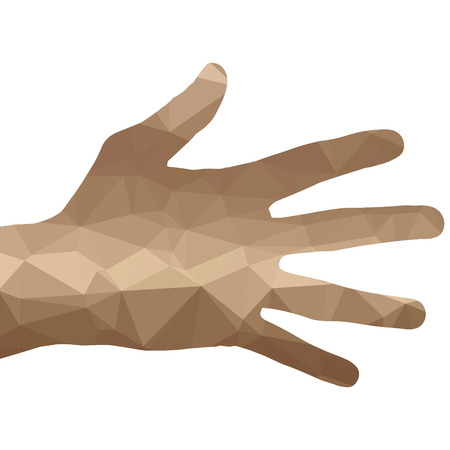 Low poly silhouette hand on white background.のイラスト素材