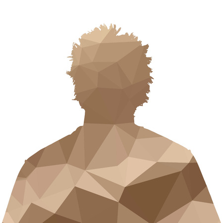 Low poly silhouette man on white background.のイラスト素材