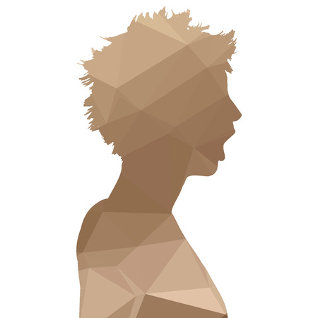 Low poly silhouette woman on white background.のイラスト素材