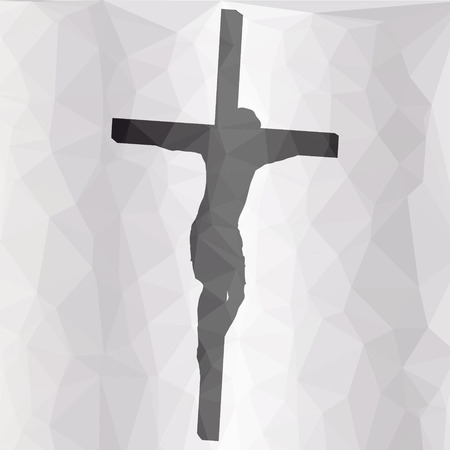 low poly crucifix on a colored backgroundのイラスト素材