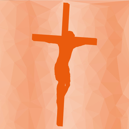 low poly crucifix on a colored backgroundのイラスト素材