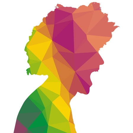 Low poly silhouette man on white background.のイラスト素材