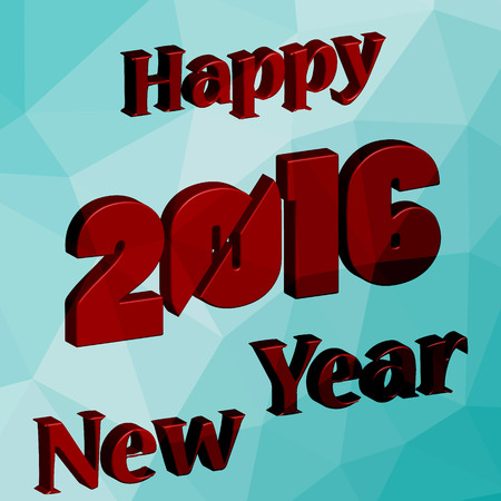 3d vector illustration 2016 Happy New Year