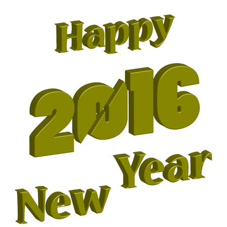 3d vector illustration 2016 Happy New Yearのイラスト素材