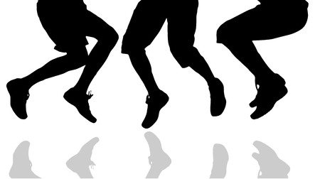 Vector silhouette of male feet on a white background.のイラスト素材
