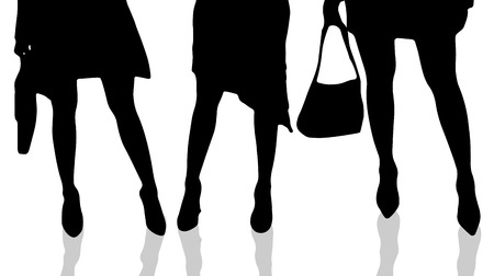 Vector silhouette of female feet on a white background.のイラスト素材