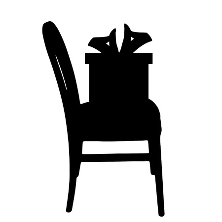 Vector gift silhouette on a white background.のイラスト素材