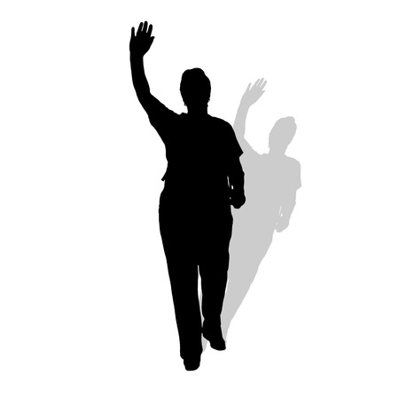 Vector silhouette of a woman on a white background.のイラスト素材