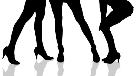 Vector silhouette of female feet on a white background.のイラスト素材