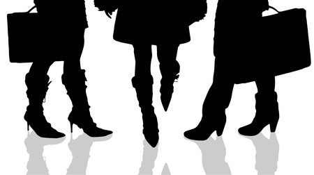 Vector silhouette of female feet on a white background.のイラスト素材