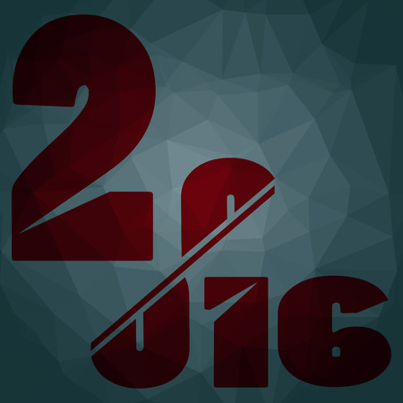 low poly vector illustration 2016 New Yearのイラスト素材