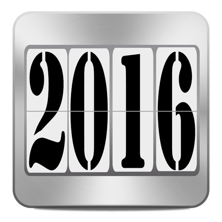 black and white vector illustration 2016 New Yearのイラスト素材
