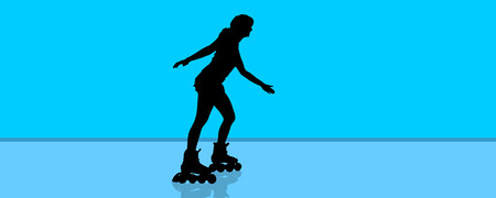 Vector silhouette of a woman who sports.のイラスト素材