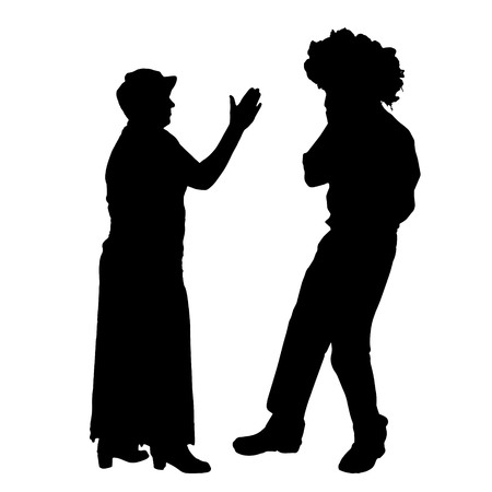 Vector silhouette of people who were arguing.のイラスト素材