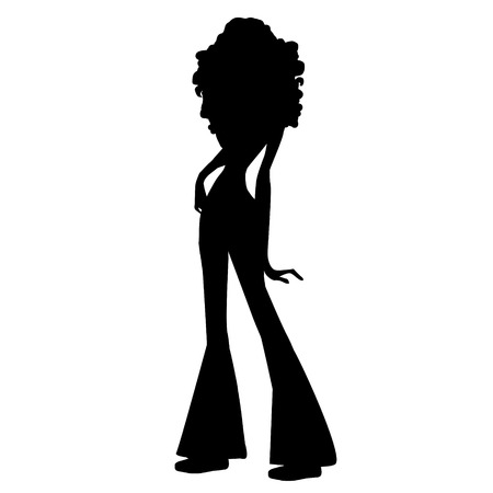 Vectro silhouette of woman on white background.のイラスト素材