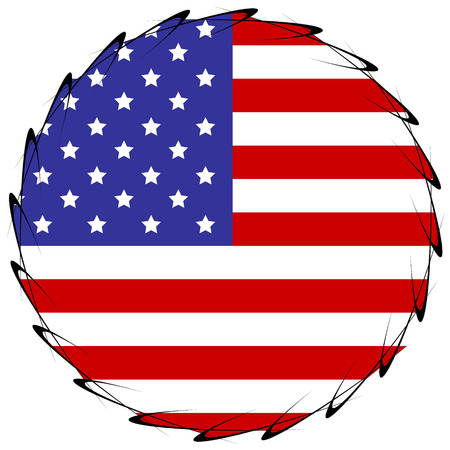 with a american flag on white backgroundのイラスト素材