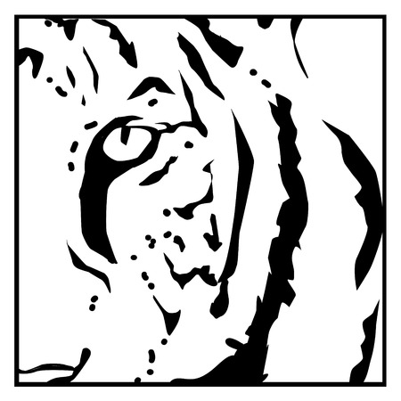 black and  with animal on white backgroundのイラスト素材