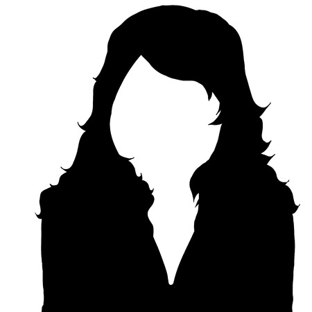 Vector silhouette of woman on white background.のイラスト素材