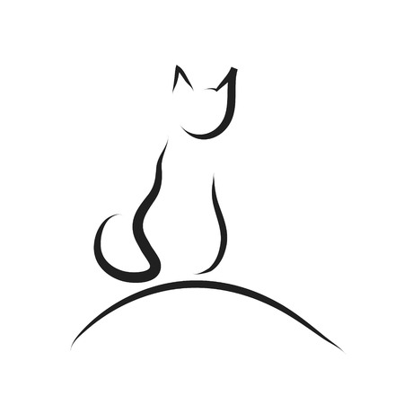 Vector illustration of cat logo on a white background.のイラスト素材