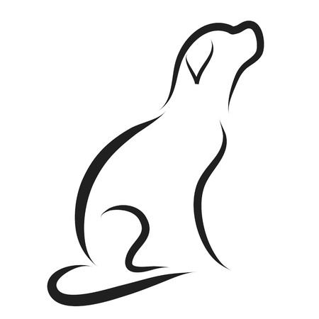 Vector illustration of dog logo on a white background.のイラスト素材