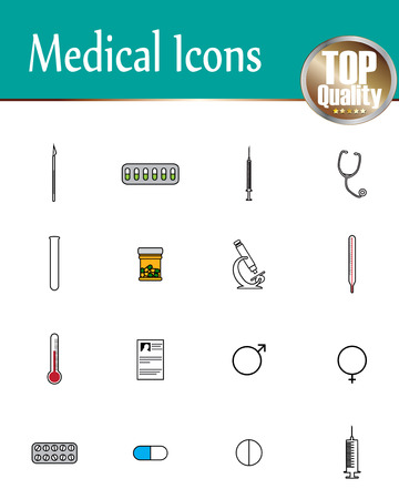 Vector illustration of medical icons on white backgroundのイラスト素材