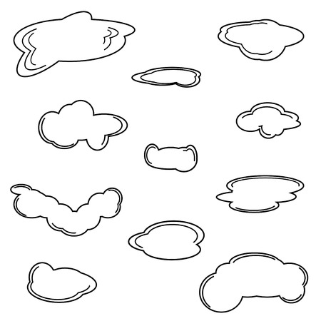 Vector silhouette clouds on a white backgroundのイラスト素材