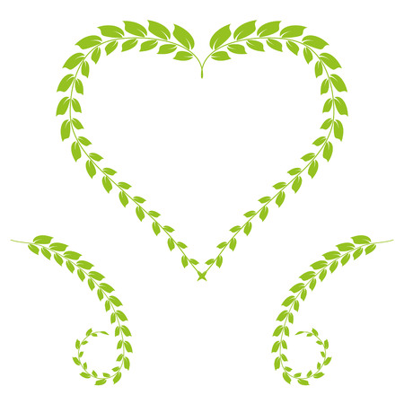Vector laurel wreath flora on white backgroundのイラスト素材