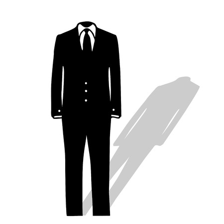Vector silhouette suit on a black background.のイラスト素材