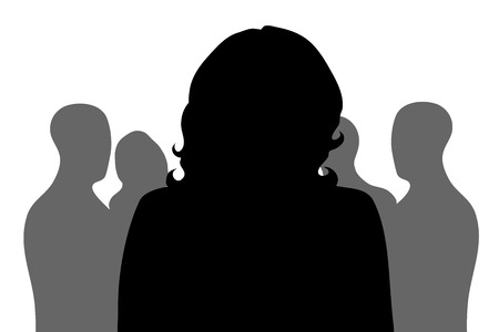 Vector silhouette of woman on a white background.のイラスト素材