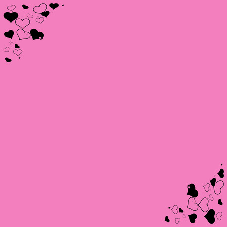 Vector illustration of hearts on pink backgroundのイラスト素材