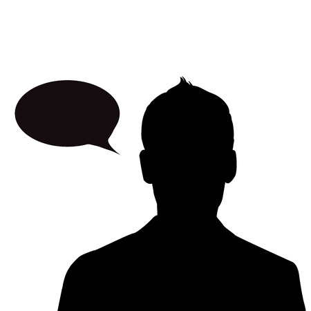 Vector silhouette of man on white background.のイラスト素材
