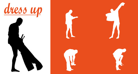 vector illustration collection silhouette dress up manのイラスト素材