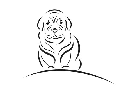 Vector illustration of dog on a white background.のイラスト素材