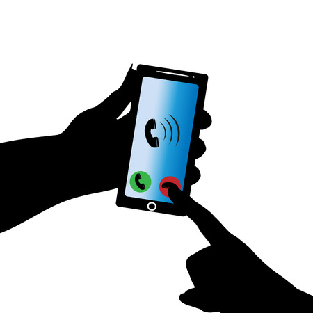 Vector illustration mobile phone on a white background.のイラスト素材