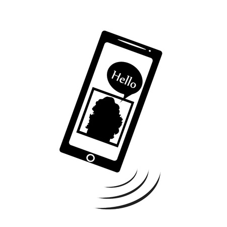 Vector illustration mobile phone on a white background.のイラスト素材