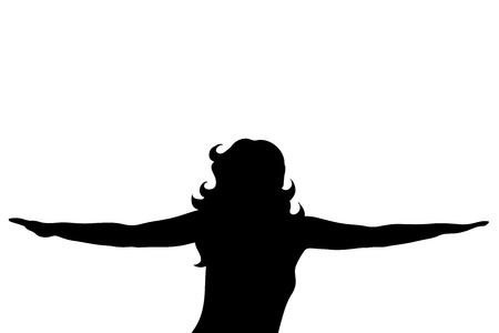Vector silhouette of woman on white background.のイラスト素材